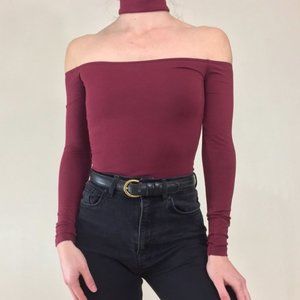 American Apparel maroon choker top